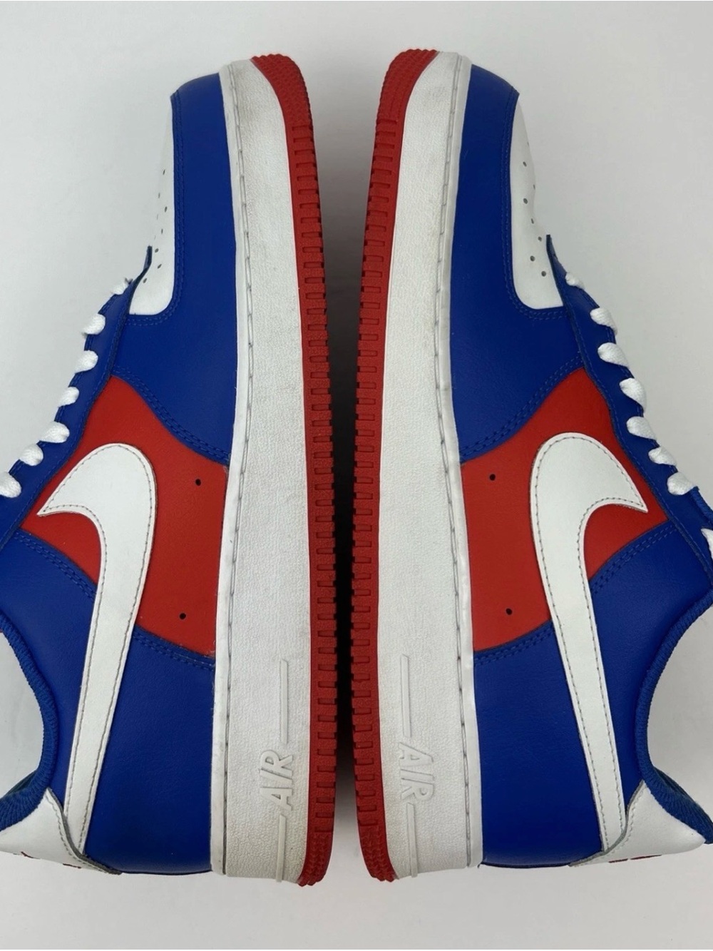 NIKE Air Force 1 Low Men’s 12 Women’s 13.5 Custom CT 7875-994 Red/White/ Blue - Picture 2 of 7